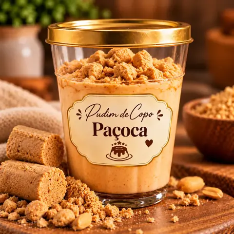 Pudim de copo de paçoca