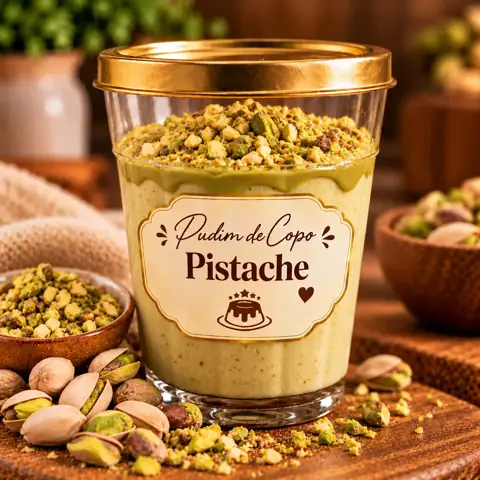 Pudim de copo de pistache